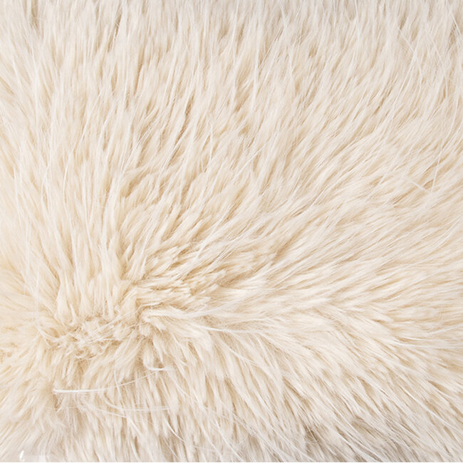 Mars & More kussen teddy langhaar all over gebroken wit 45x45cm