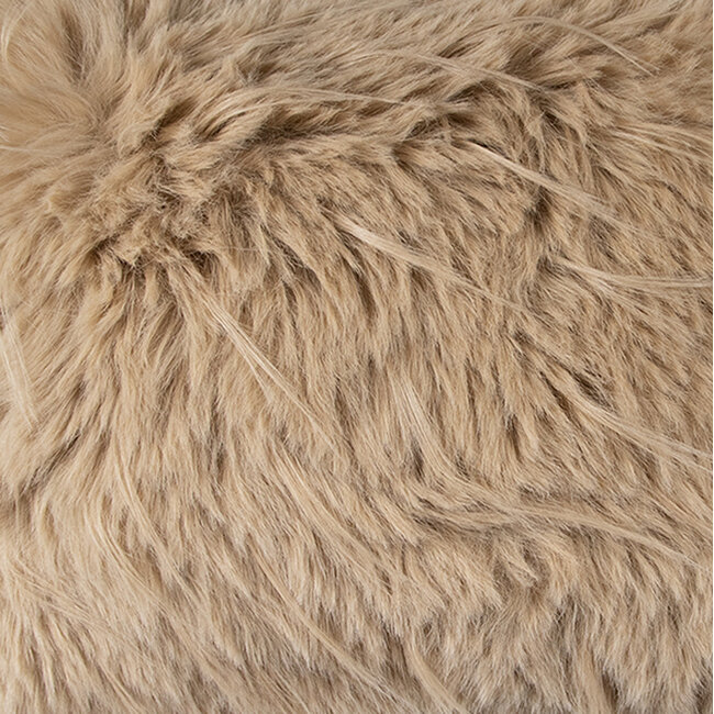 Mars & More kussen teddy langhaar pluk cognac 45x45cm