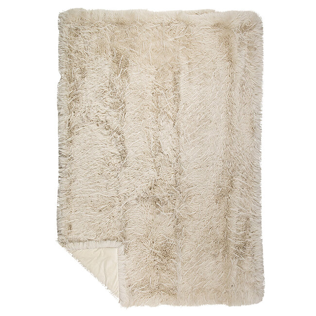 Mars & More plaid teddy langhaar pluk beige 130x170cm