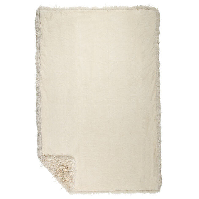 Mars & More plaid teddy langhaar pluk beige 130x170cm