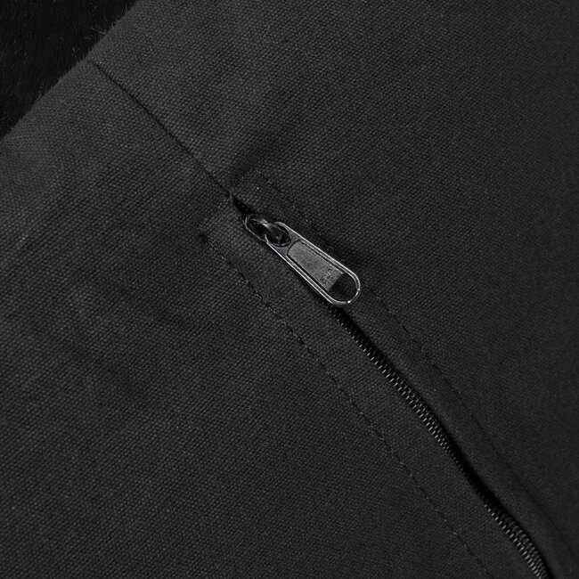 Mars & More poef koehuid vierkant gewei zwart 45x45x45cm