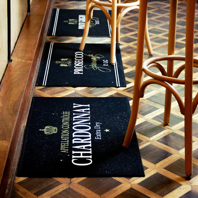 Mars & More deurmat wijn chardonnay zwart 75x50cm