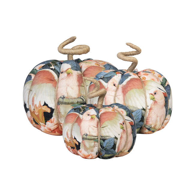 Mars & More handgemaakt decoratie fleury pompoen kaketoe medium