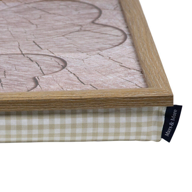 Mars & More schootkussen boomstam grijs hartjes 43cm*