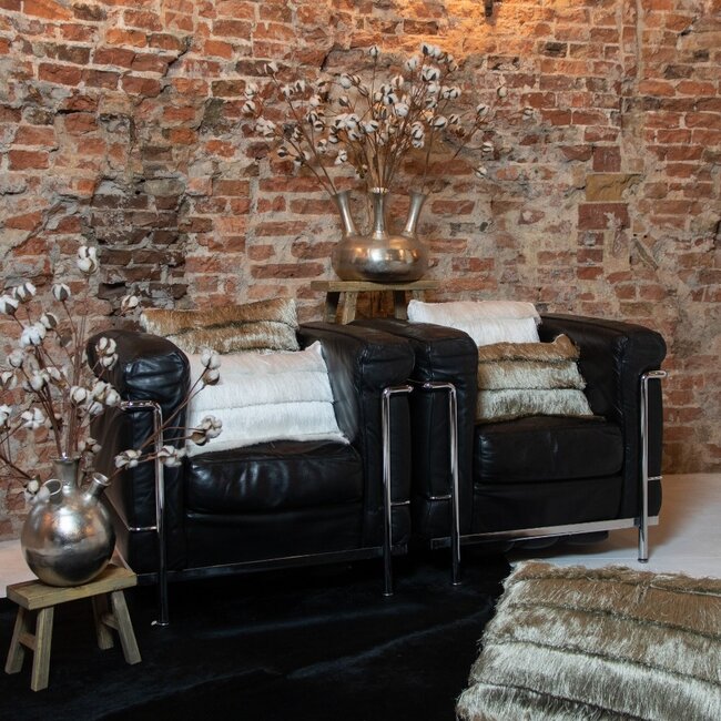 Mars & More groot kussen franjes goud 40x60cm