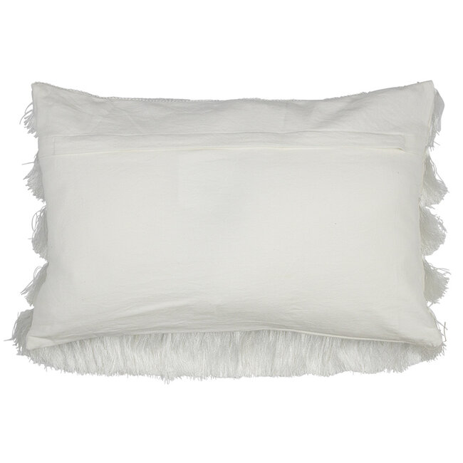 Mars & More groot kussen franjes wit 40x60cm