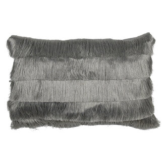 Mars & More groot kussen franjes zilver 40x60cm