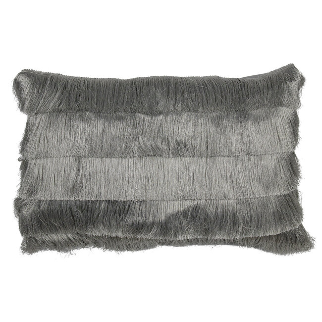 Mars & More groot kussen franjes zilver 40x60cm