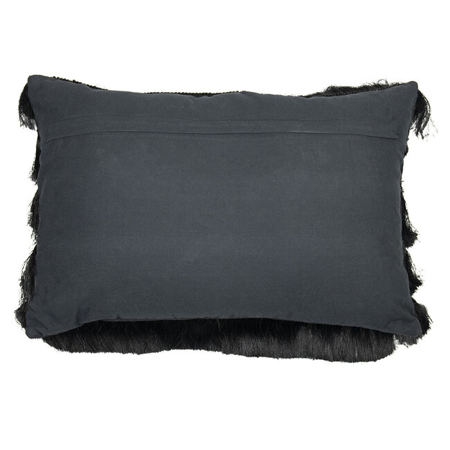 Mars & More groot kussen franjes zwart 40x60cm