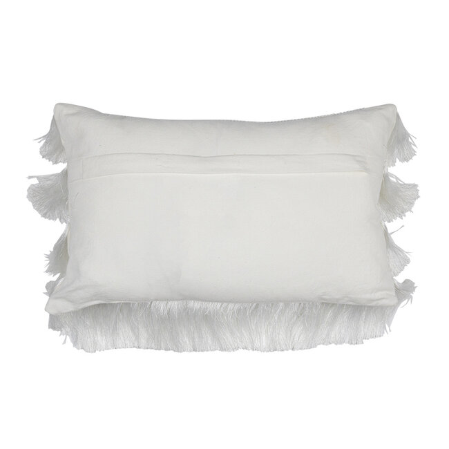Mars & More half kussen franjes wit 30x50cm