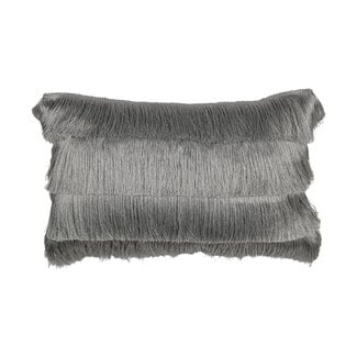 Mars & More half kussen franjes zilver 30x50cm
