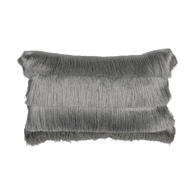 Mars & More half kussen franjes zilver 30x50cm