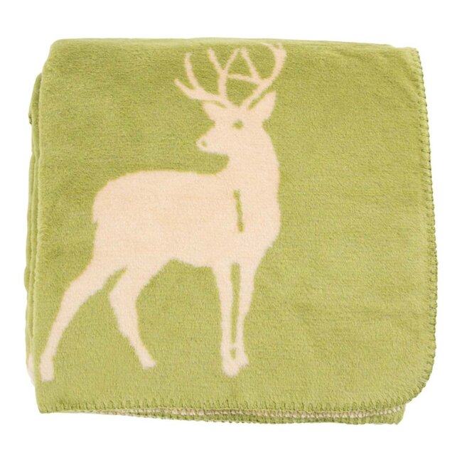 Mars & More plaid hert all over olijfgroen 150x200cm