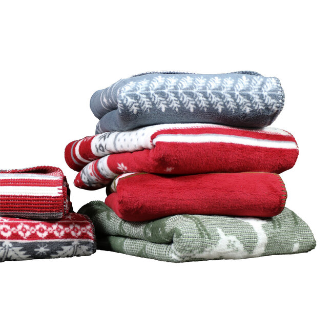 Mars & More plaid sneeuw harten grijs 130x180cm*