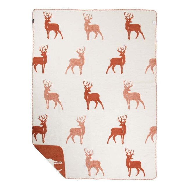 Mars & More plaid hert all over roest 150x200cm