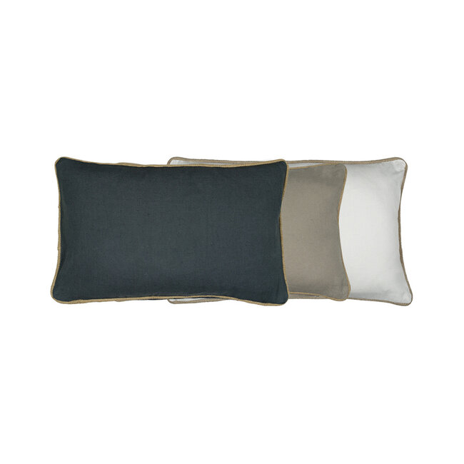 Mars & More kussen wit met jute bies 30x50cm*