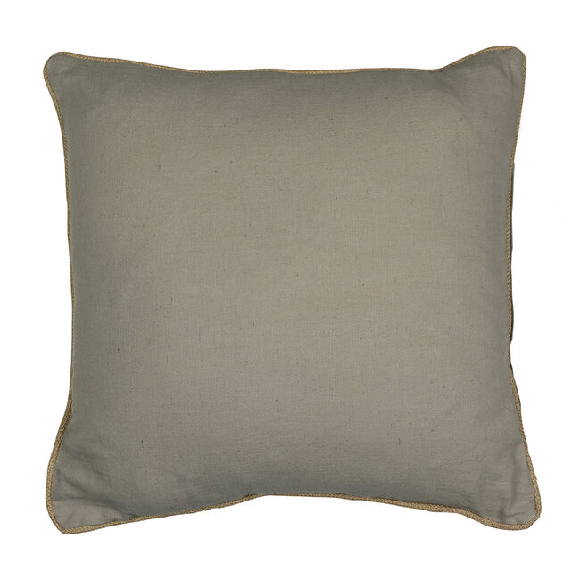 Mars & More kussen beige met jute bies 45x45cm*