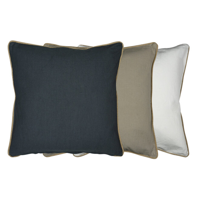 Mars & More kussen donkergrijs met jute bies 55x55cm*