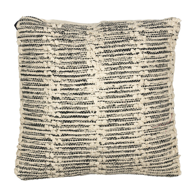 Mars & More *kussen katoen wol streep grijs/wit 40x40cm*