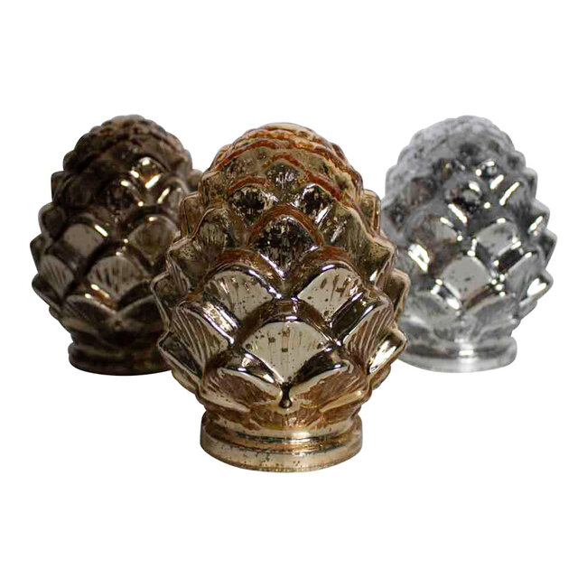 Mars & More led dennenappel zilver small 17cm*