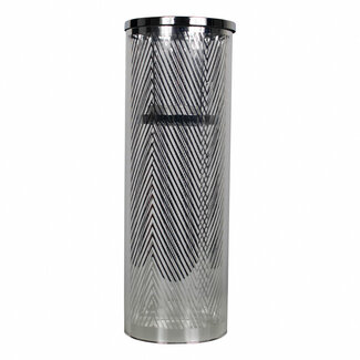 Mars & More *windlicht cilinder zilver visgraat breed large 35cm*