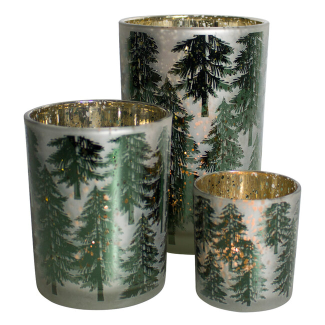 Mars & More Theelichthouder herfst dennenboom medium 12cm*