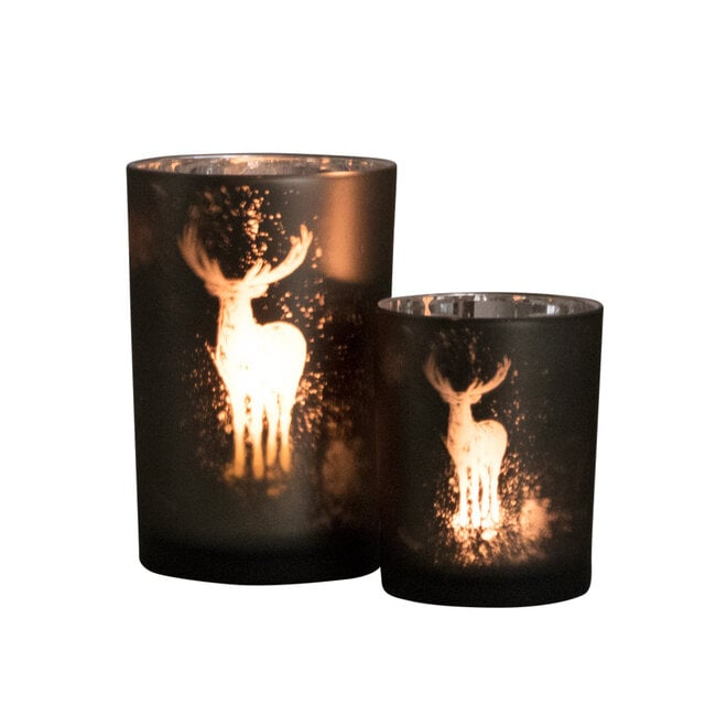 Mars & More Theelichthouder hert groen groot 18cm