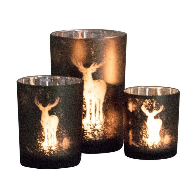 Mars & More Theelichthouder hert groen middel 12cm