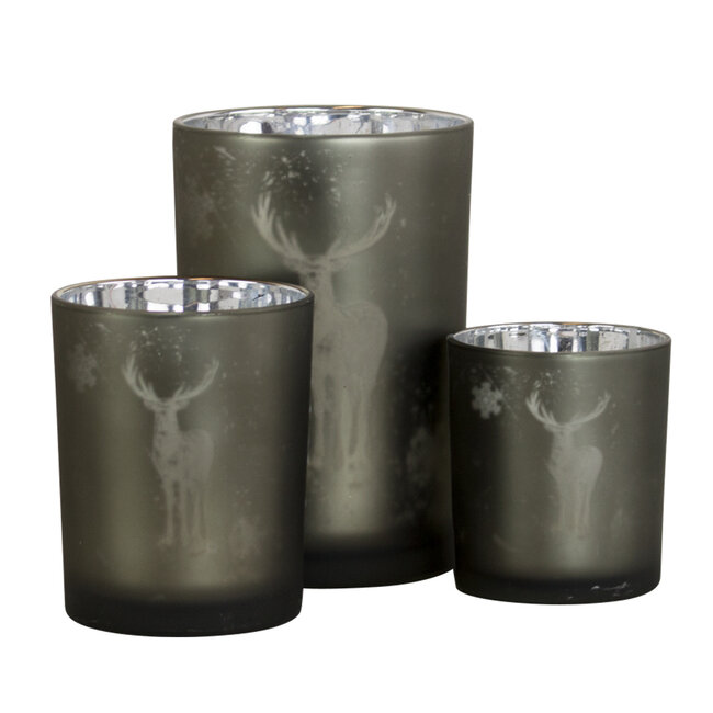 Mars & More Theelichthouder hert groen middel 12cm