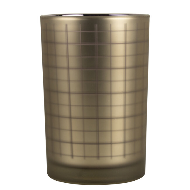 Mars & More Theelichthouder blok goud paars large 18cm*