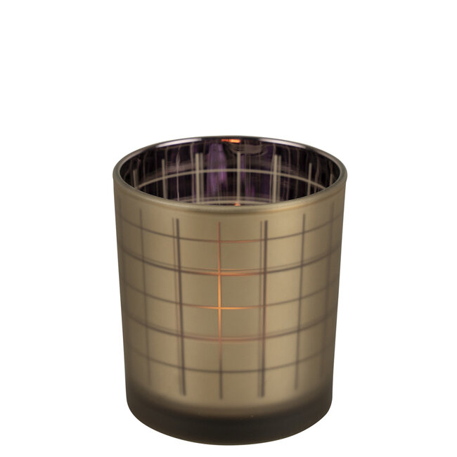 Mars & More Theelichthouder blok goud paars small 8cm*