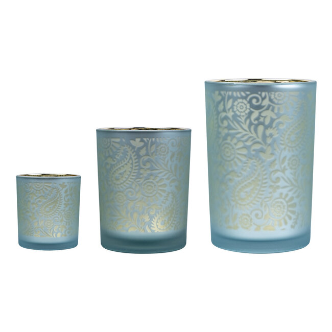 Mars & More Theelichthouder paisley turquoise large 18cm*