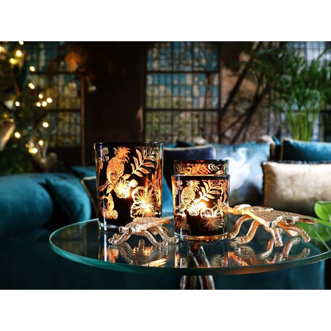 Mars & More Theelichthouder papegaai zwart medium 10cm