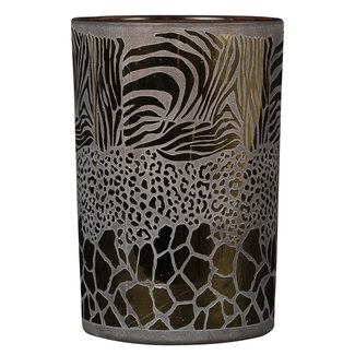 Mars & More Theelichthouder safari mix bruin large 18cm*