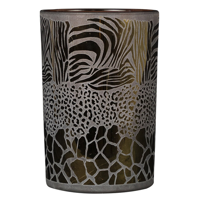 Mars & More Theelichthouder safari mix bruin large 18cm*