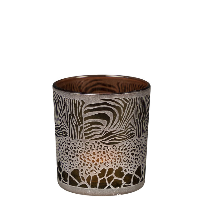 Mars & More Theelichthouder safari mix bruin small 8cm*