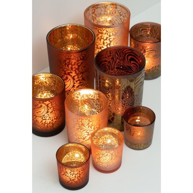 Mars & More Theelichthouder safari mix bruin small 8cm*