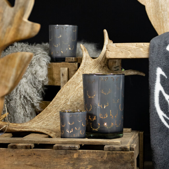 Mars & More Theelichthouder silhouette gewei large 18cm