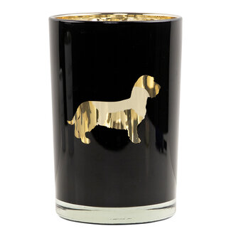 Mars & More Theelichthouder silhouet teckel 18cm