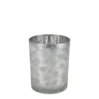 Mars & More Theelichthouder sneeuw wit goud small 8cm*