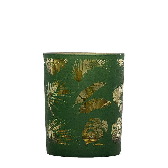 Mars & More *Theelichthouder veren groen medium 10cm*