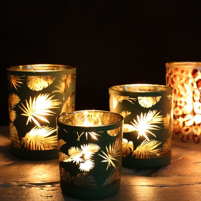 Mars & More *Theelichthouder veren groen small 8cm*