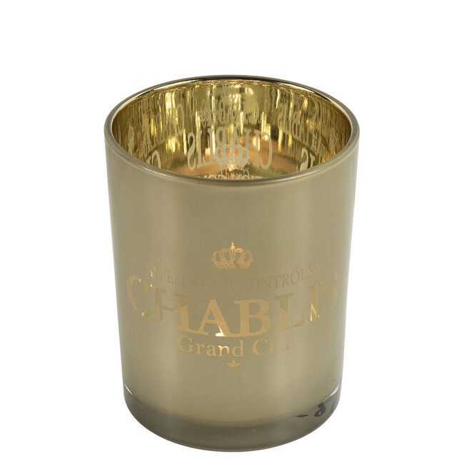 Mars & More Theelichthouder wijn chablis taupe medium 12cm