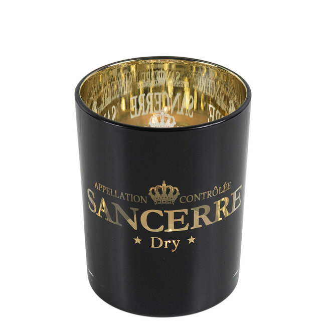 Mars & More Theelichthouder wijn sancerre zwart medium 12cm