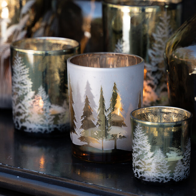 Mars & More Theelichthouder dennenboom groen klein 8cm