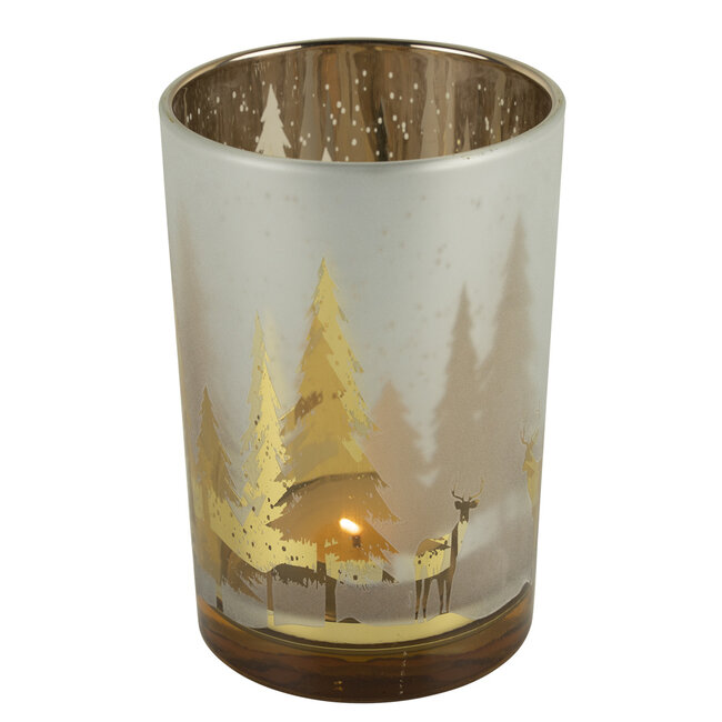 Mars & More Theelichthouder hert boom goud large 18cm