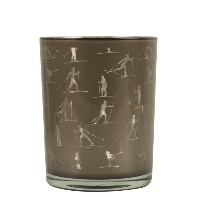 Mars & More Theelichthouder ski taupe zilver medium 12cm