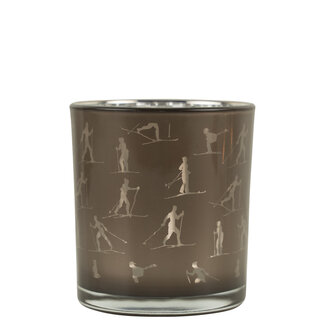 Mars & More Theelichthouder ski taupe zilver small 8cm