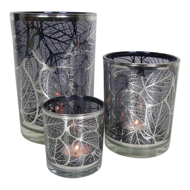 Mars & More Theelichthouder zilver blad small 8cm*