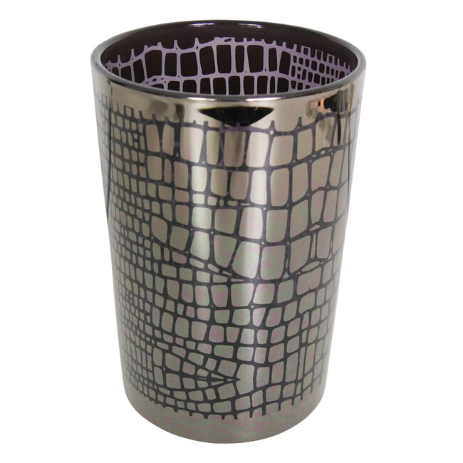 Mars & More Theelichthouder zilver croco large 18cm*